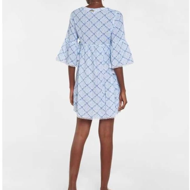 格子柄レース付きチュニックワンピース