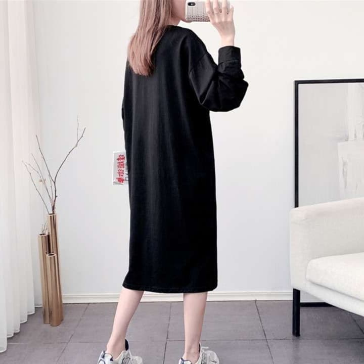シンプルレタリングロング丈チュニック