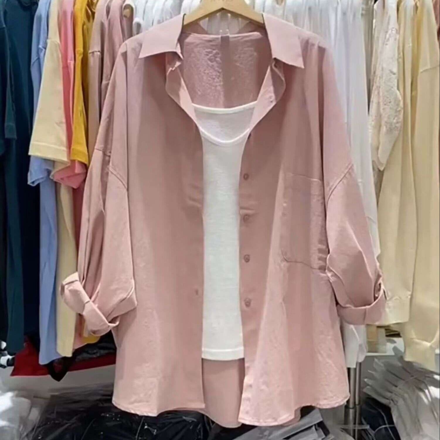 ゆったりシアーチュニックブラウス