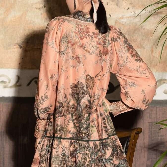 野生花模様 デザインチュニック