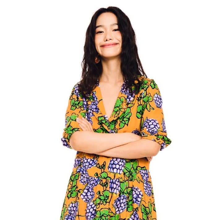 ぶどう柄シアーチュニックワンピース