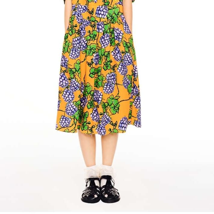 ぶどう柄シアーチュニックワンピース