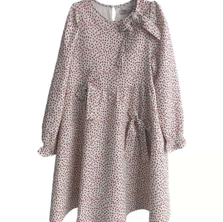 小花柄チュニックワンピース ベレー帽付き