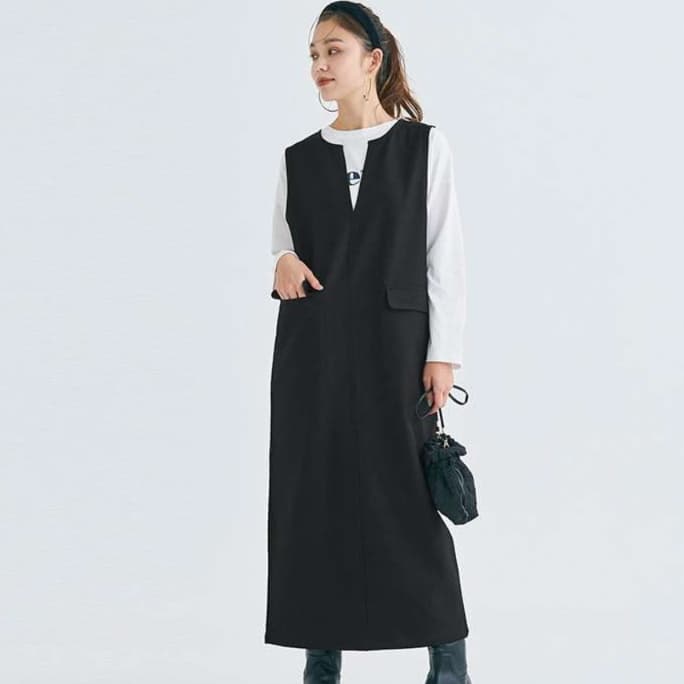 チュニック ゆったりシルエット ジャンパースカート