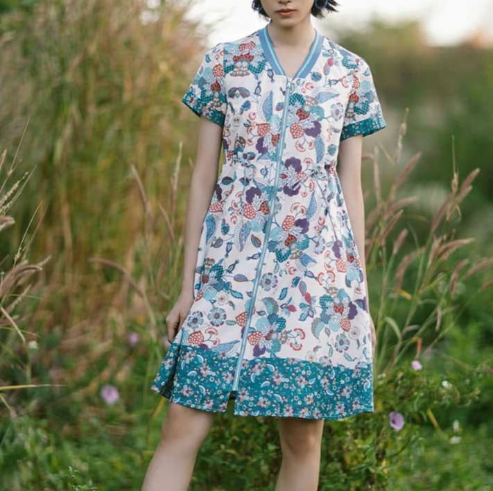 花柄シフォンチュニックワンピース