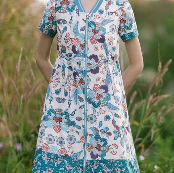 花柄シフォンチュニックワンピース