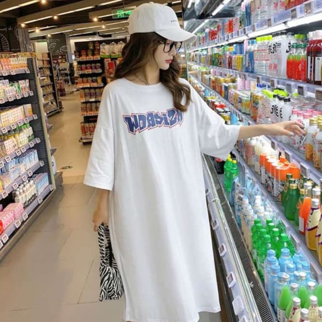 ゆるシルエット ロゴプリント チュニックワンピース