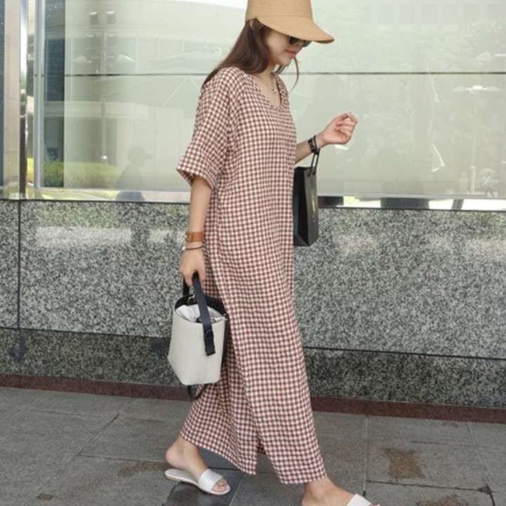 ギンガムチェック チュニックワンピース