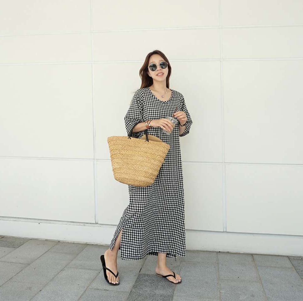 ギンガムチェック チュニックワンピース