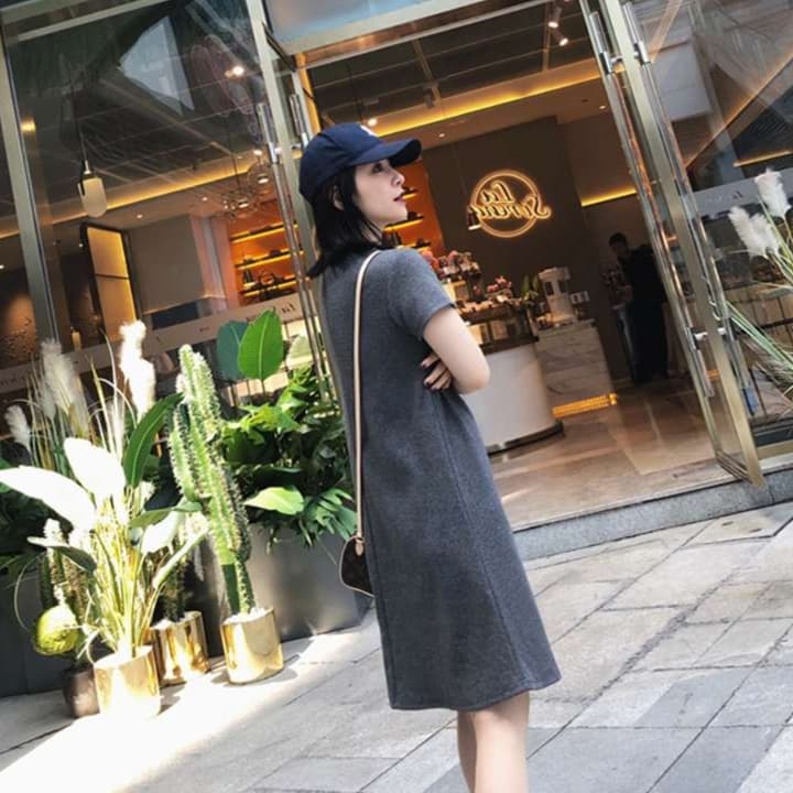 シンプル美シルエットチュニックワンピース