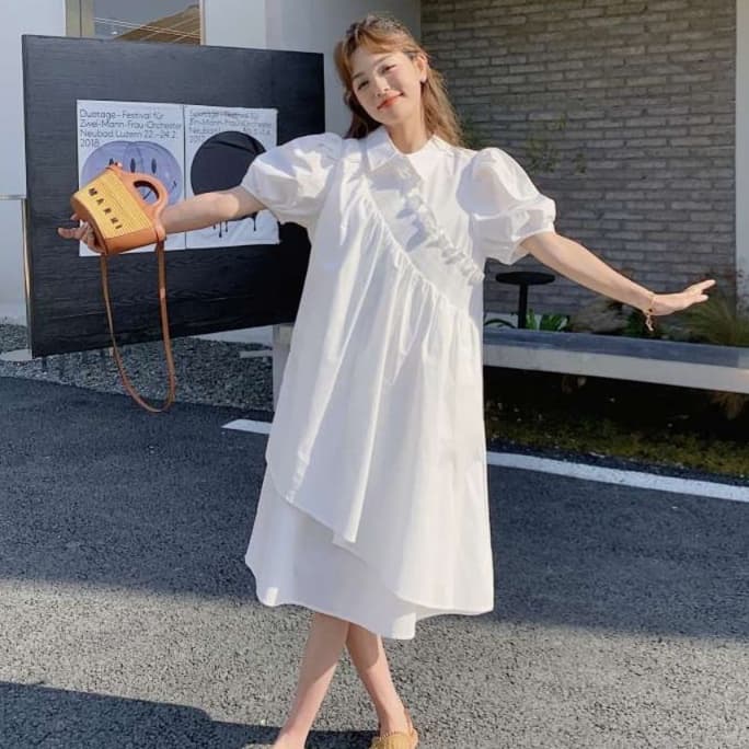 シンプル優美チュニックワンピース