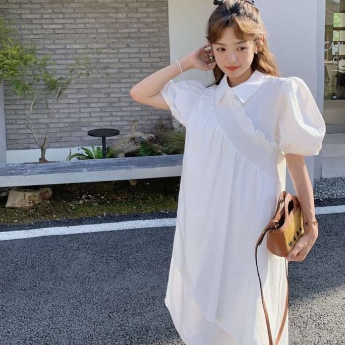 シンプル優美チュニックワンピース