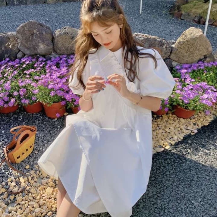 シンプル優美チュニックワンピース