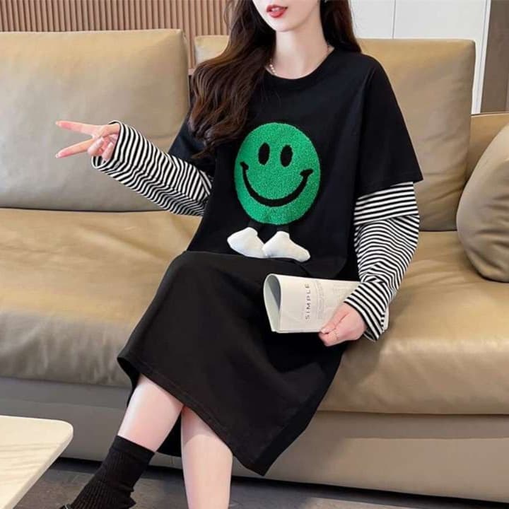 にこちゃんモチーフ チュニックワンピース