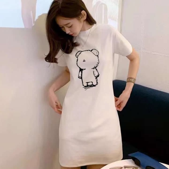 ゆるかわクマ×サークル チュニックワンピース