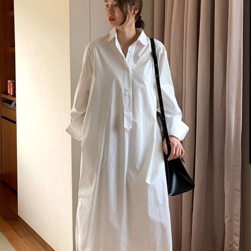 ゆったりシルエットチュニックワンピース