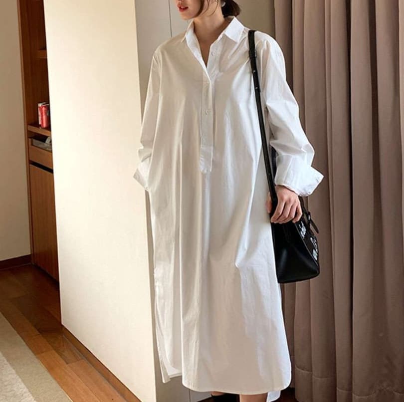 ゆったりシルエットチュニックワンピース