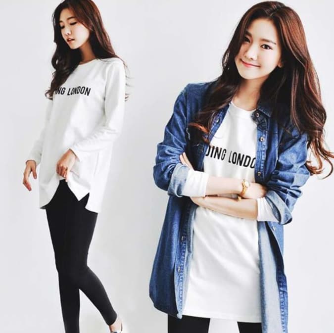 シンプルロゴ入りチュニックワンピース