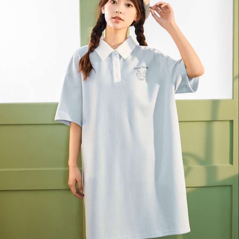 爽やか学生風チュニックワンピース