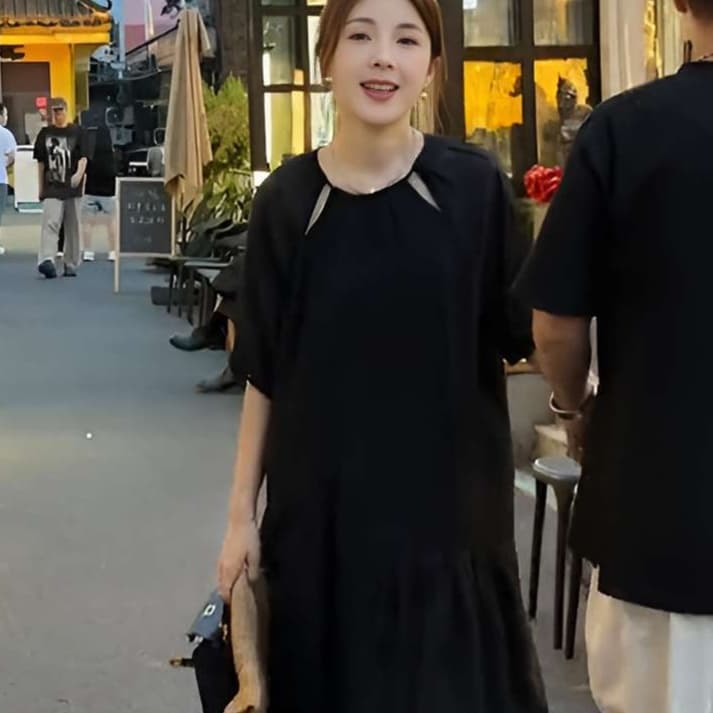 ゆったりシルエット チュニックワンピース