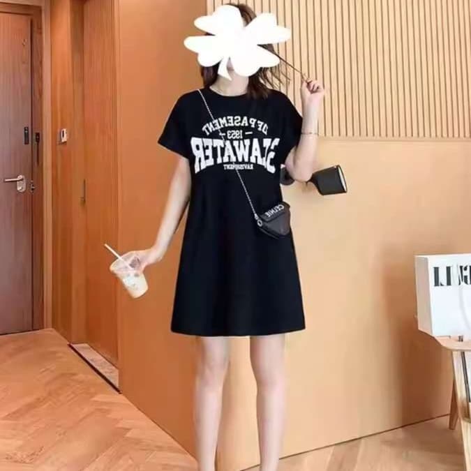 カジュアルルーズチュニックワンピース