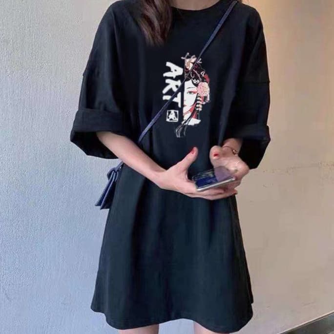 猫シルエット チュニックワンピース