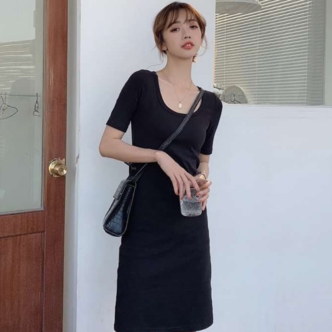 シンプル上品チュニックワンピース