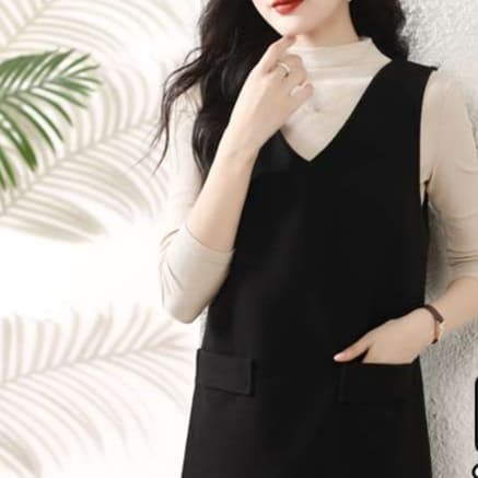 ベーシックデザイン チュニックワンピース