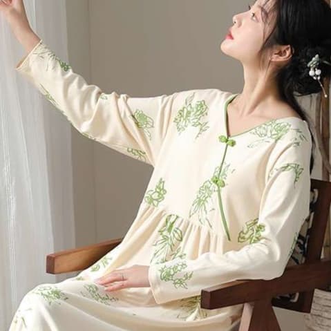 花柄刺繍チュニックワンピース