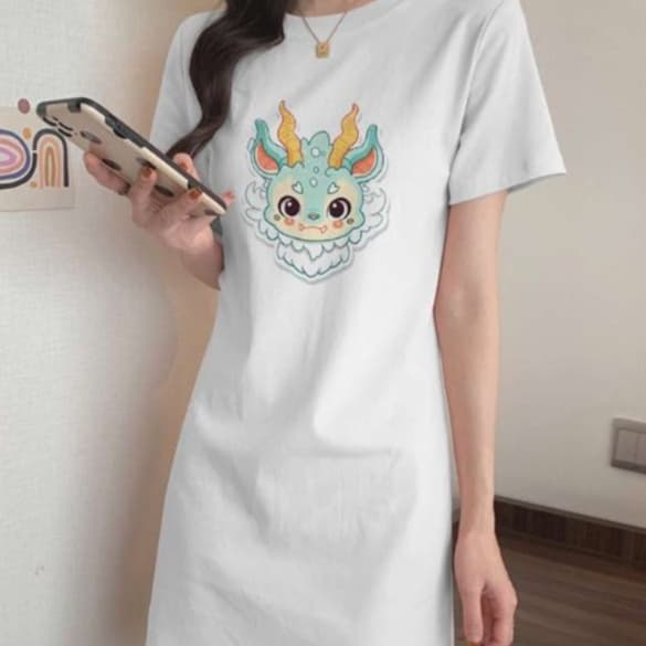 かわいいモンスターチュニックワンピ