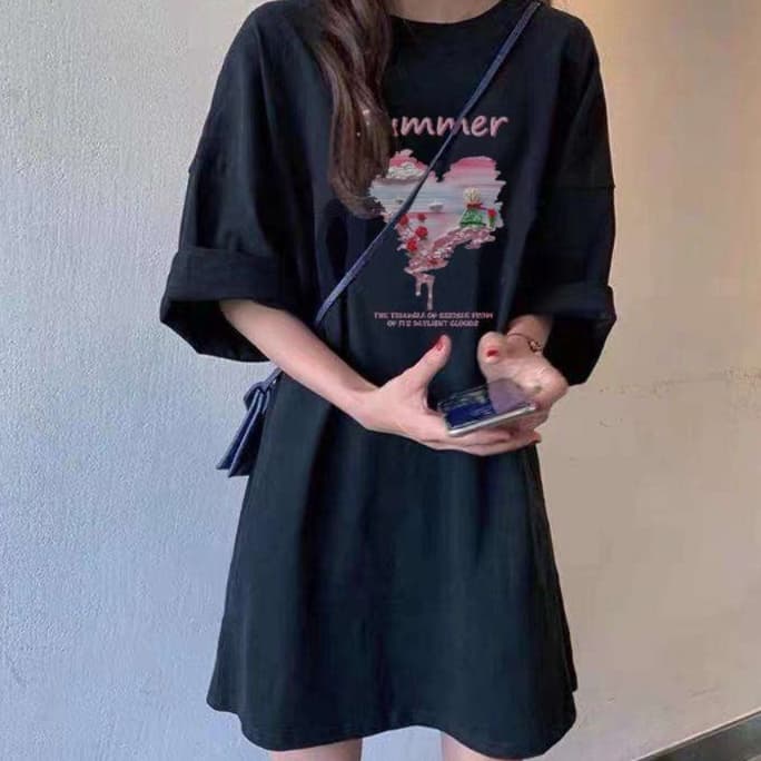 ゆったりシルエット 花柄チュニック