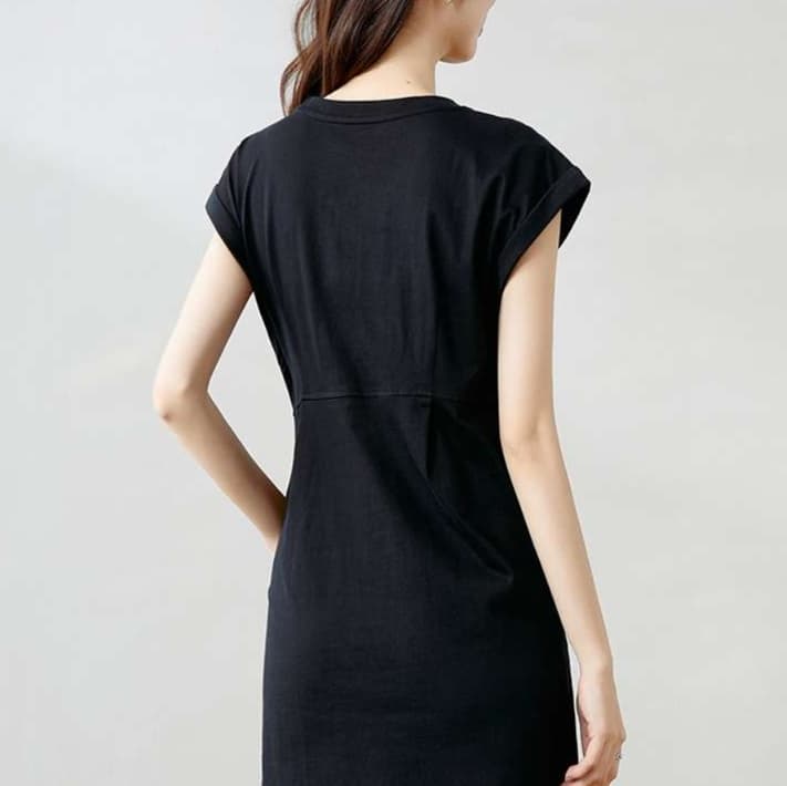 シンプル美シルエットチュニックワンピース