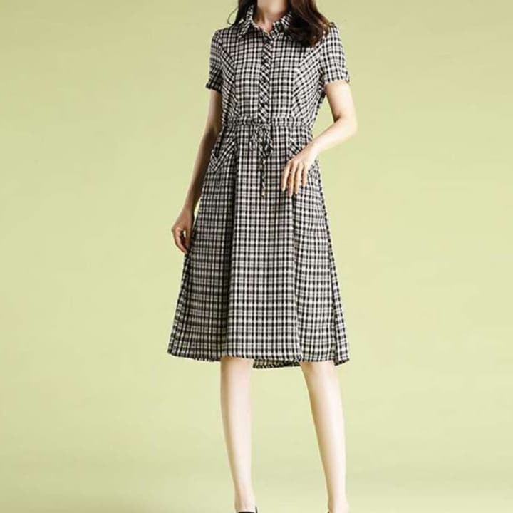 ギンガムチェック チュニックワンピース