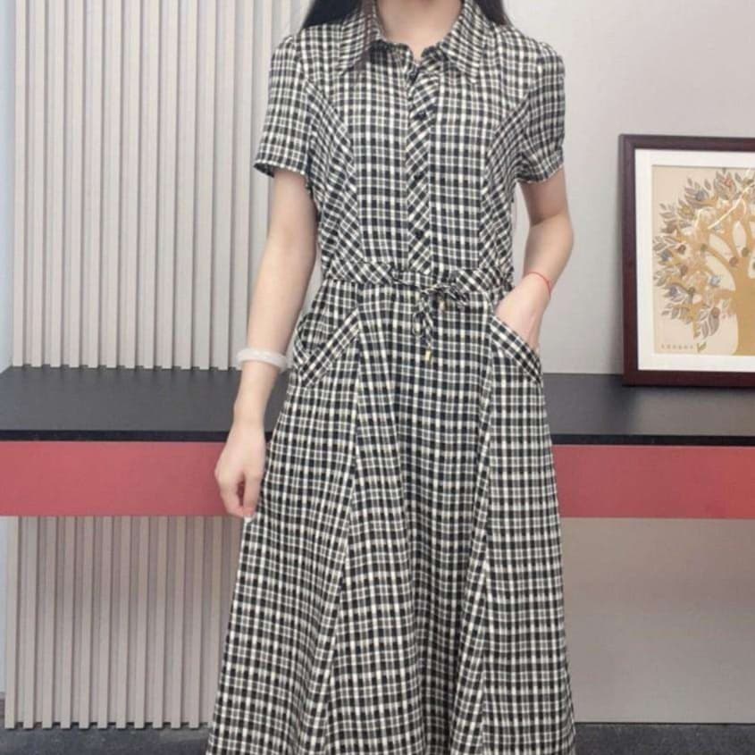 ギンガムチェック チュニックワンピース