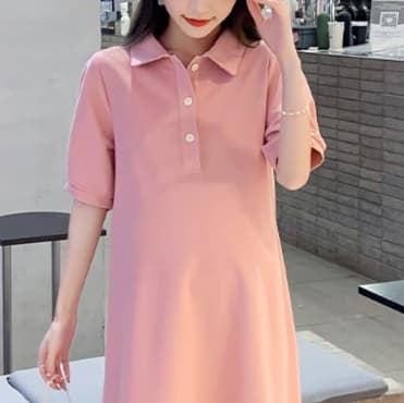 やわらか素材のゆったりポロチュニック