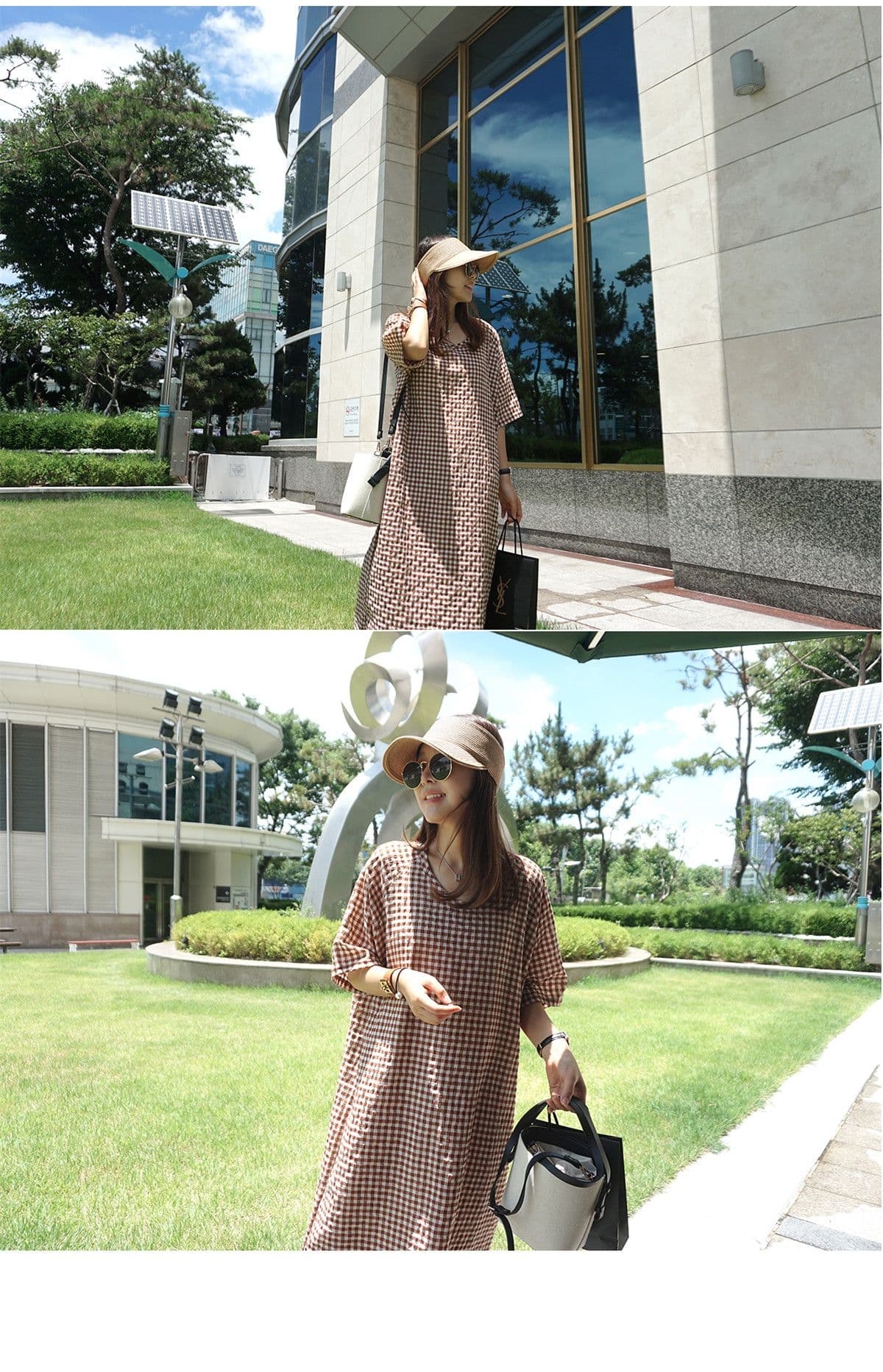 ギンガムチェック チュニックワンピース