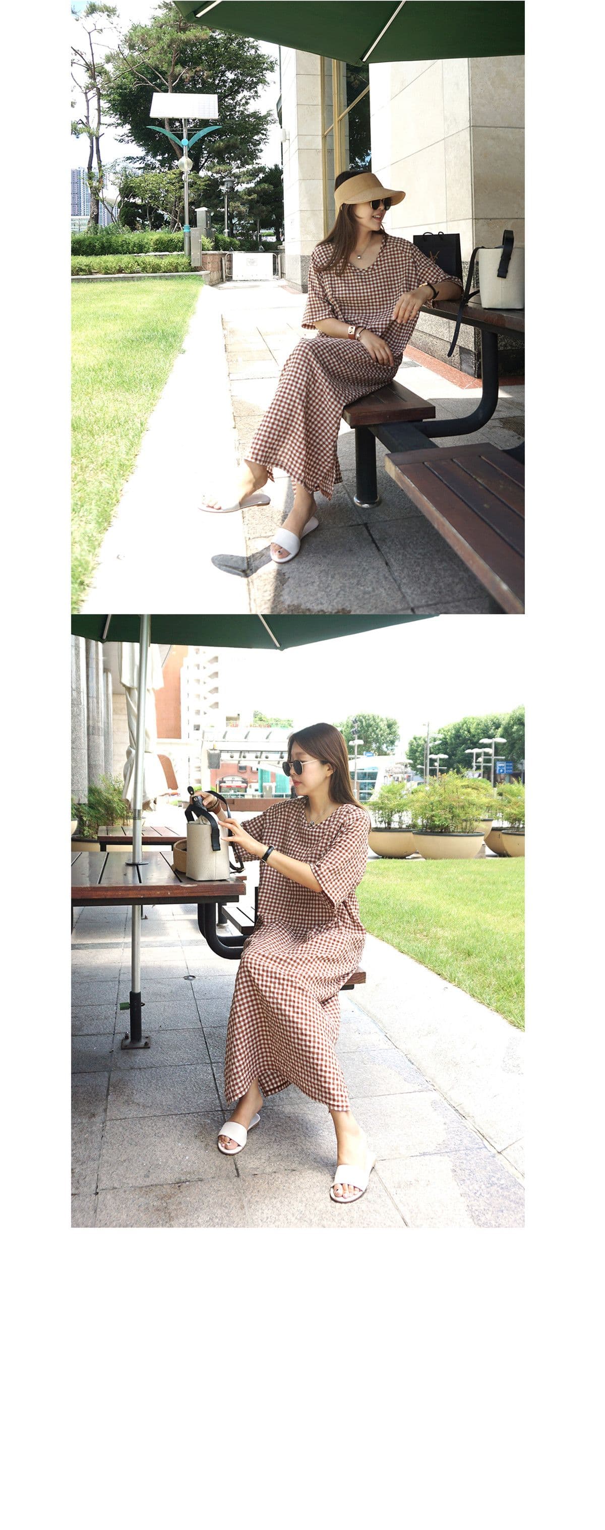 ギンガムチェック チュニックワンピース