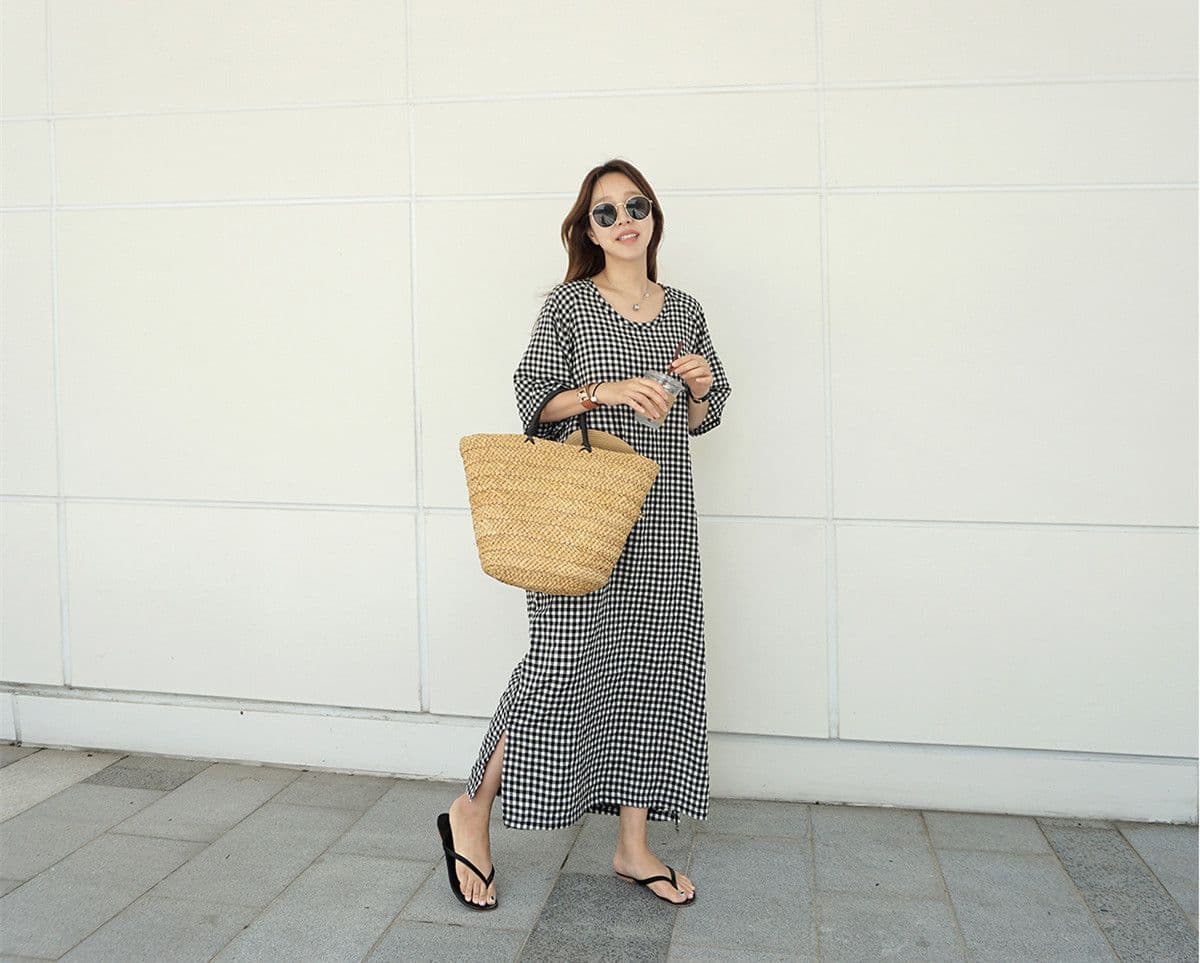 ギンガムチェック チュニックワンピース
