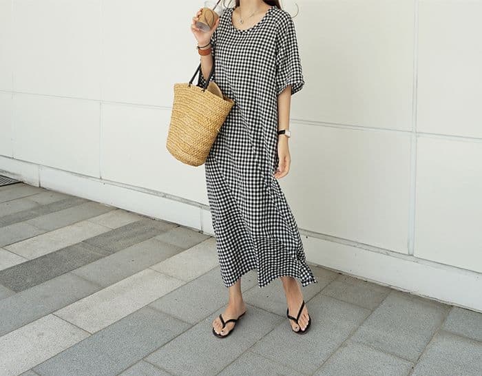 ギンガムチェック チュニックワンピース