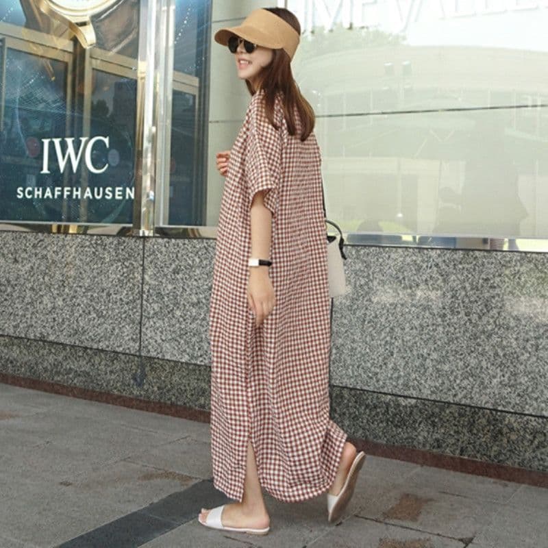 ギンガムチェック チュニックワンピース