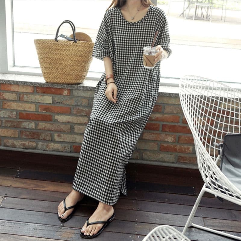 ギンガムチェック チュニックワンピース