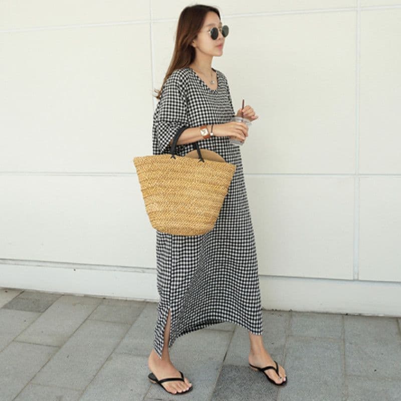 ギンガムチェック チュニックワンピース