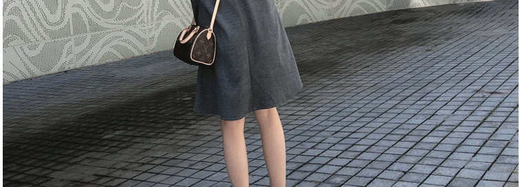 シンプル美シルエットチュニックワンピース
