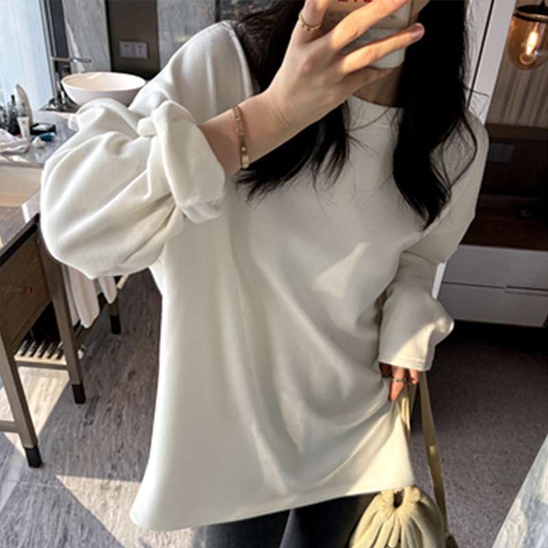 もこもこ素材のロングチュニック