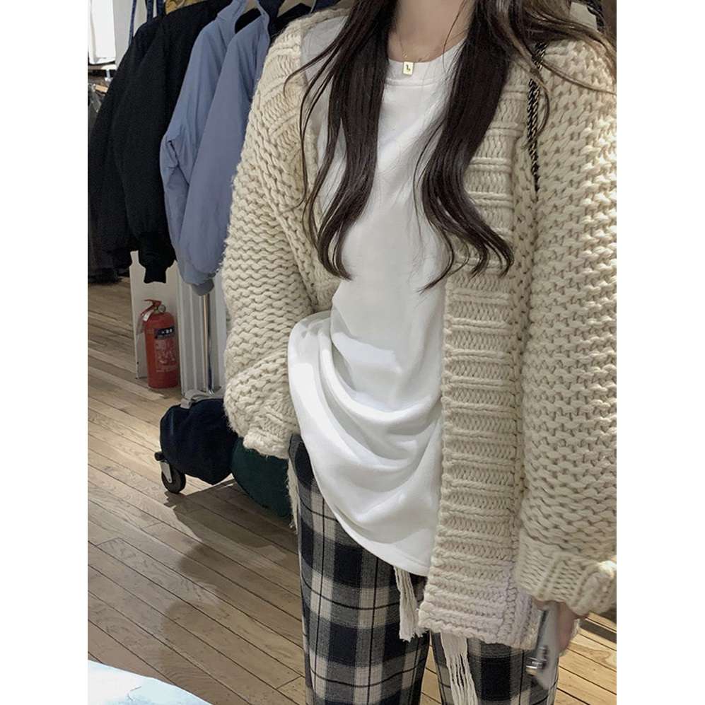 もこもこ素材のロングチュニック