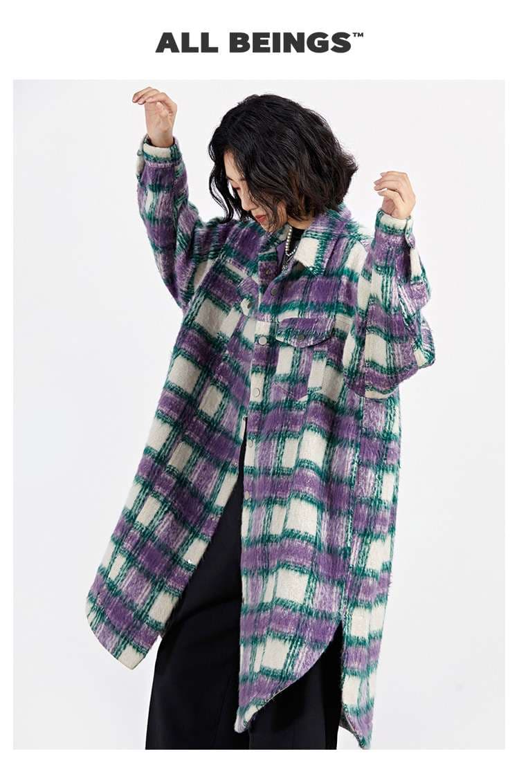 もこもこチェックオーバーサイズチュニック