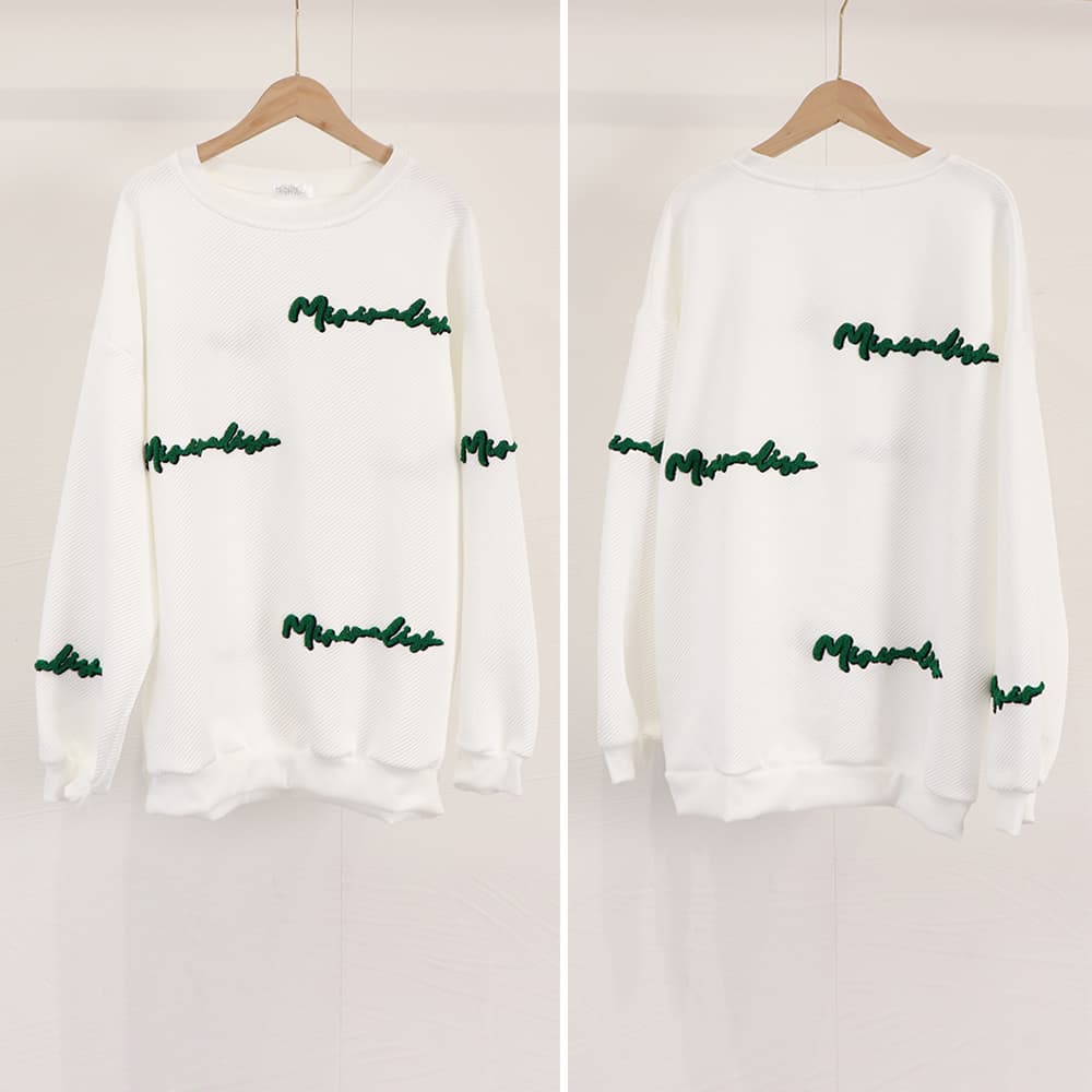 刺繍ロゴ スウェット チュニック ビッグシルエット